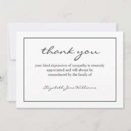 シンプル葬儀ブラックボーダーサンキューカード サンキューカード
