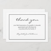 シンプル葬儀ブラックボーダーサンキューカード サンキューカード (正面/裏面)