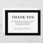シンプル葬儀ブラックボーダーサンキューカード サンキューカード (正面/裏面)