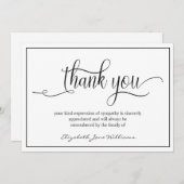 シンプル葬儀ブラックボーダー |忌引 サンキューカード (正面/裏面)