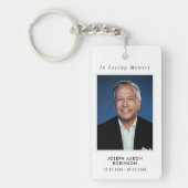 シンプル葬儀写真悔やみや弔慰記念祈りの言葉 キーホルダー (正面)