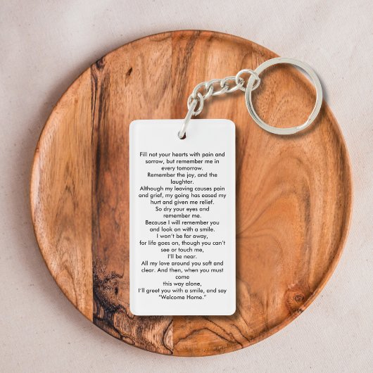 シンプル葬儀写真悔やみや弔慰記念祈りの言葉 キーホルダー