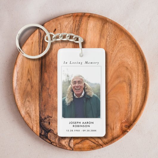 シンプル葬儀写真悔やみや弔慰記念祈りの言葉 キーホルダー