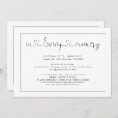 シンプル葬儀告知招待状 招待状 (正面/裏面)