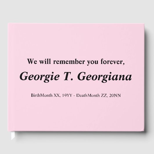 シンプル葬儀客名簿 ゲストブック (正面)