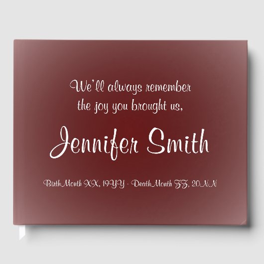 シンプル葬儀悔やみや弔慰ゲストブック ゲストブック (正面)