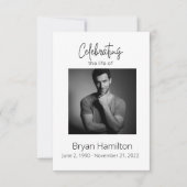 シンプル葬儀悔やみや弔慰写真記念祈りの言葉カード 招待状 (正面)