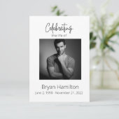 シンプル葬儀悔やみや弔慰写真記念祈りの言葉カード 招待状 (スタンド正面)