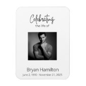 シンプル葬儀悔やみや弔慰写真記念 マグネット (縦)