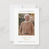 シンプル葬儀悔やみや弔慰記念祈りの言葉フォトカード (正面)