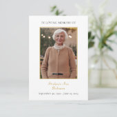 シンプル葬儀悔やみや弔慰記念祈りの言葉フォトカード (スタンド正面)