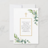 シンプル葬儀悔やみや弔慰記念祈りの言葉フォトカード (裏面)