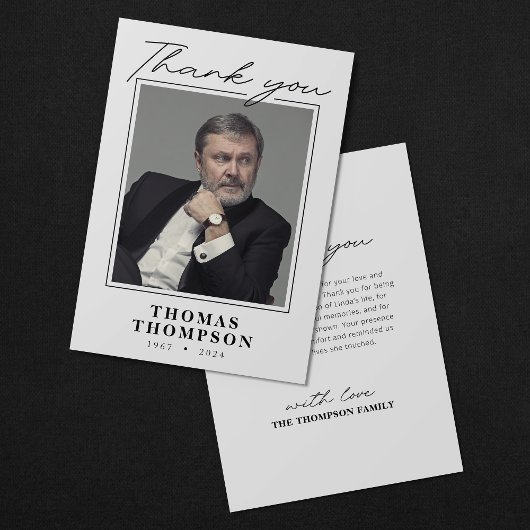 シンプル葬儀記念カード サンキューカード