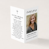 シンプル葬儀記念写真フォルダー祈りの言葉カード (外部)