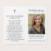 シンプル葬儀記念写真フォルダー祈りの言葉カード (外部フラット)