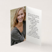 シンプル葬儀記念写真フォルダー祈りの言葉カード (内部)