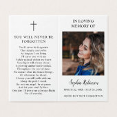 シンプル葬儀記念写真フォルダー祈りの言葉カード (外部フラット)