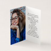 シンプル葬儀記念写真フォルダー祈りの言葉カード (内部)