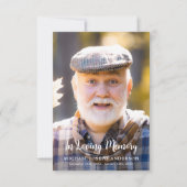 シンプル葬儀記念写真悔やみや弔慰祈りの言葉カード (正面)