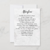 シンプル葬儀記念写真悔やみや弔慰祈りの言葉カード (裏面)