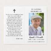 シンプル葬儀記念写真折り祈りの言葉カード (外部フラット)