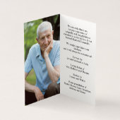 シンプル葬儀記念写真折り祈りの言葉カード (内部)