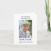 シンプル葬儀記念写真折り祈りの言葉カード カード (正面)