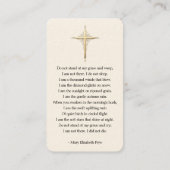 シンプル葬儀記念写真祈りの言葉カード 名刺 (裏面)