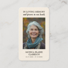 シンプル葬儀記念写真祈りの言葉カード 名刺