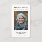 シンプル葬儀記念写真祈りの言葉カード 名刺 (正面)