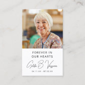 シンプル葬儀記念写真祈りの言葉カード 名刺 (正面)