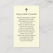 シンプル葬儀記念写真祈りの言葉カード 名刺 (裏面)