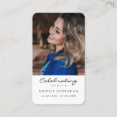 シンプル葬儀記念写真祈りの言葉カード 名刺 (正面)