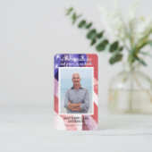 シンプル葬儀記念写真米国国旗の祈りの言葉カード 名刺 (スタンド正面)