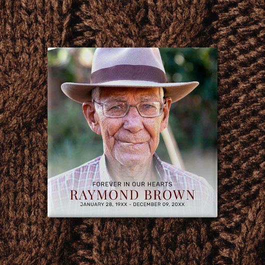 シンプル葬儀記念写真追悼 缶バッジ