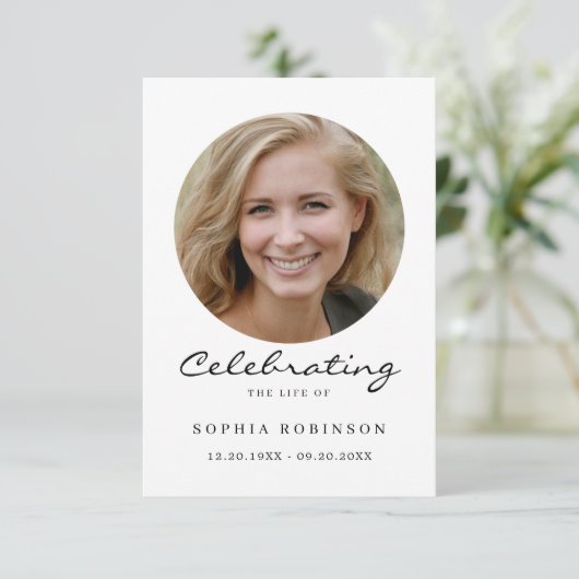 シンプル葬儀記念悔やみや弔慰写真カード カード (スタンド正面)