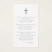 シンプル葬儀記念悔やみや弔慰写真祈りの言葉カード (裏面)