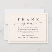 シンプル葬儀記念悔やみや弔慰死別 サンキューカード (正面)