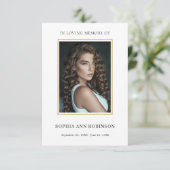 シンプル葬儀記念祈りの言葉フォトカード (スタンド正面)