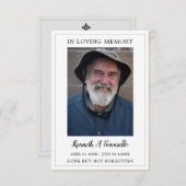 シンプル葬儀記念祈りの言葉フォトカード エンクロージャーカード (正面/裏面)