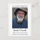 シンプル葬儀記念祈りの言葉フォトカード エンクロージャーカード (正面)