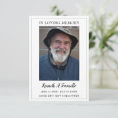 シンプル葬儀記念祈りの言葉フォトカード エンクロージャーカード (スタンド正面)