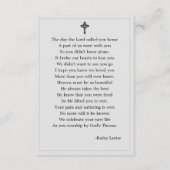 シンプル葬儀記念祈りの言葉フォトカード エンクロージャーカード (裏面)