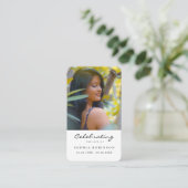 シンプル葬儀記念祈りの言葉フォトカード 名刺 (スタンド正面)