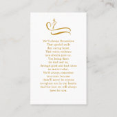 シンプル葬儀記念祈りの言葉フォトカード 名刺 (裏面)