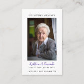 シンプル葬儀記念祈りの言葉フォトカード 名刺 (正面)