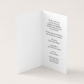 シンプル葬儀記念祈りの言葉フォトカード 名刺 (内部)