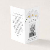 シンプル葬儀記念祈りの言葉フォトカード 名刺 (外部)