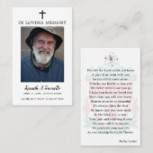 シンプル葬儀記念祈りの言葉フォトカード 名刺 (正面/裏面)