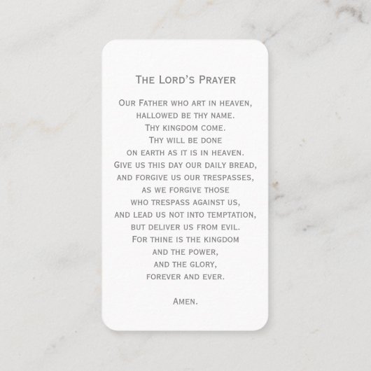 シンプル葬儀記念祈りの言葉フォトカード 名刺 (裏面)